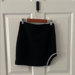 Zara Black Mini Skirt with Crystal Hem Detail